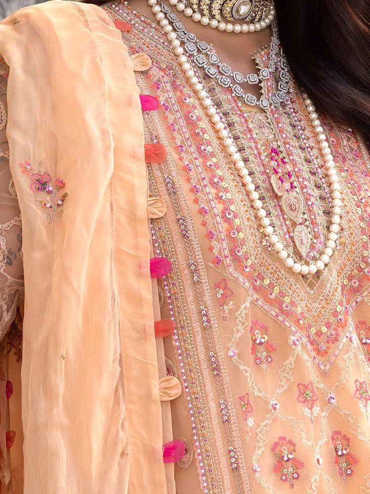 Gul Ahmed Festive Eid Embroidered Net Unstitched 3Pc Suit FE-32052