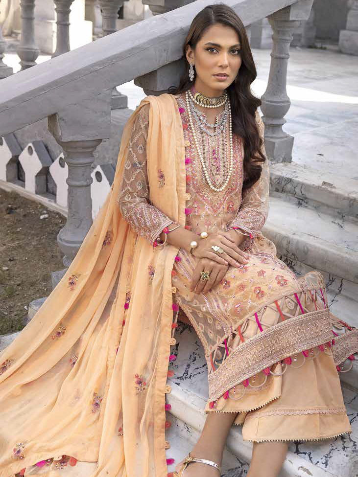 Gul Ahmed Festive Eid Embroidered Net Unstitched 3Pc Suit FE-32052