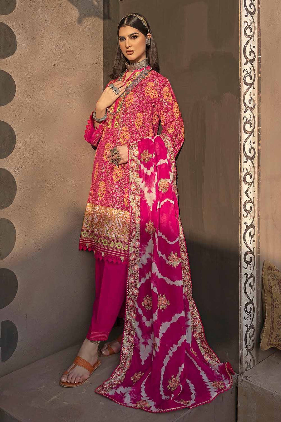Gul Ahmed Festive Eid Embroidered Lawn Unstitched 3Pc Suit FE-32058