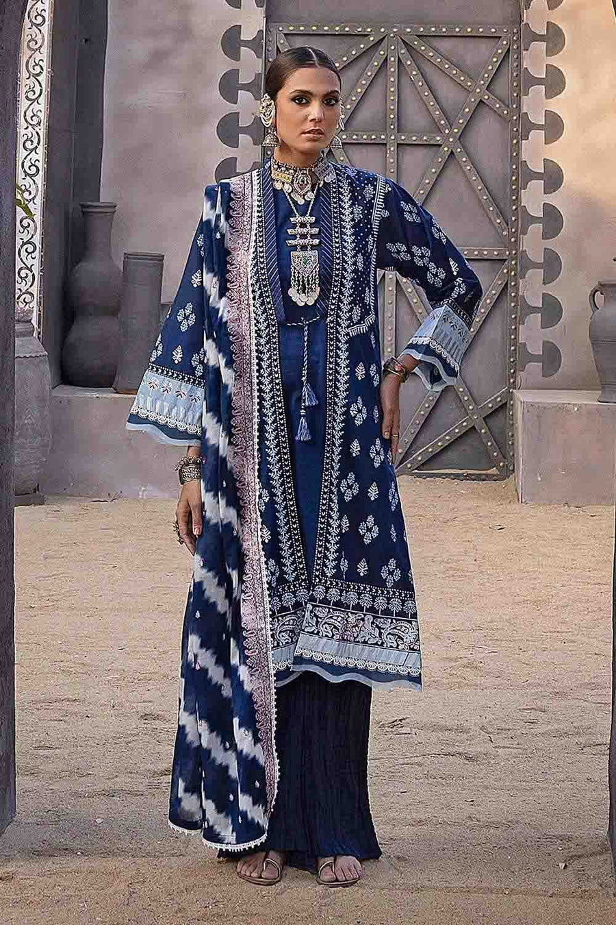 Gul Ahmed Festive Eid Embroidered Lawn Unstitched 3Pc Suit FE-32061