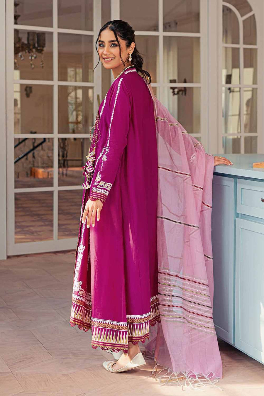 Gul Ahmed Festive Eid Embroidered Lawn Unstitched 3Pc Suit FE-32077