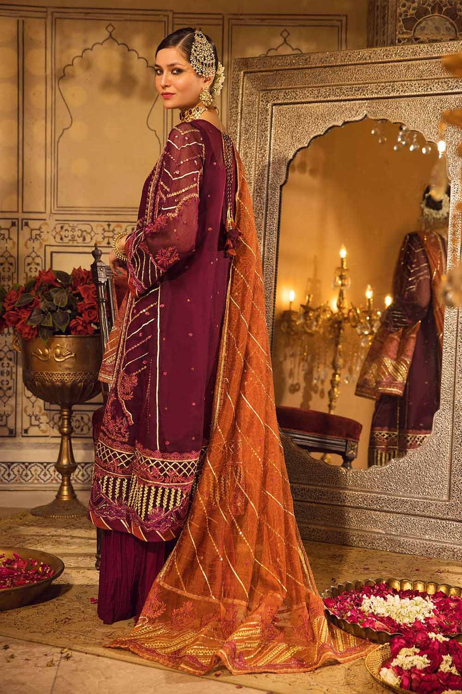 Gul Ahmed Festive Eid Embroidered Net Unstitched 3Pc Suit FE-32080