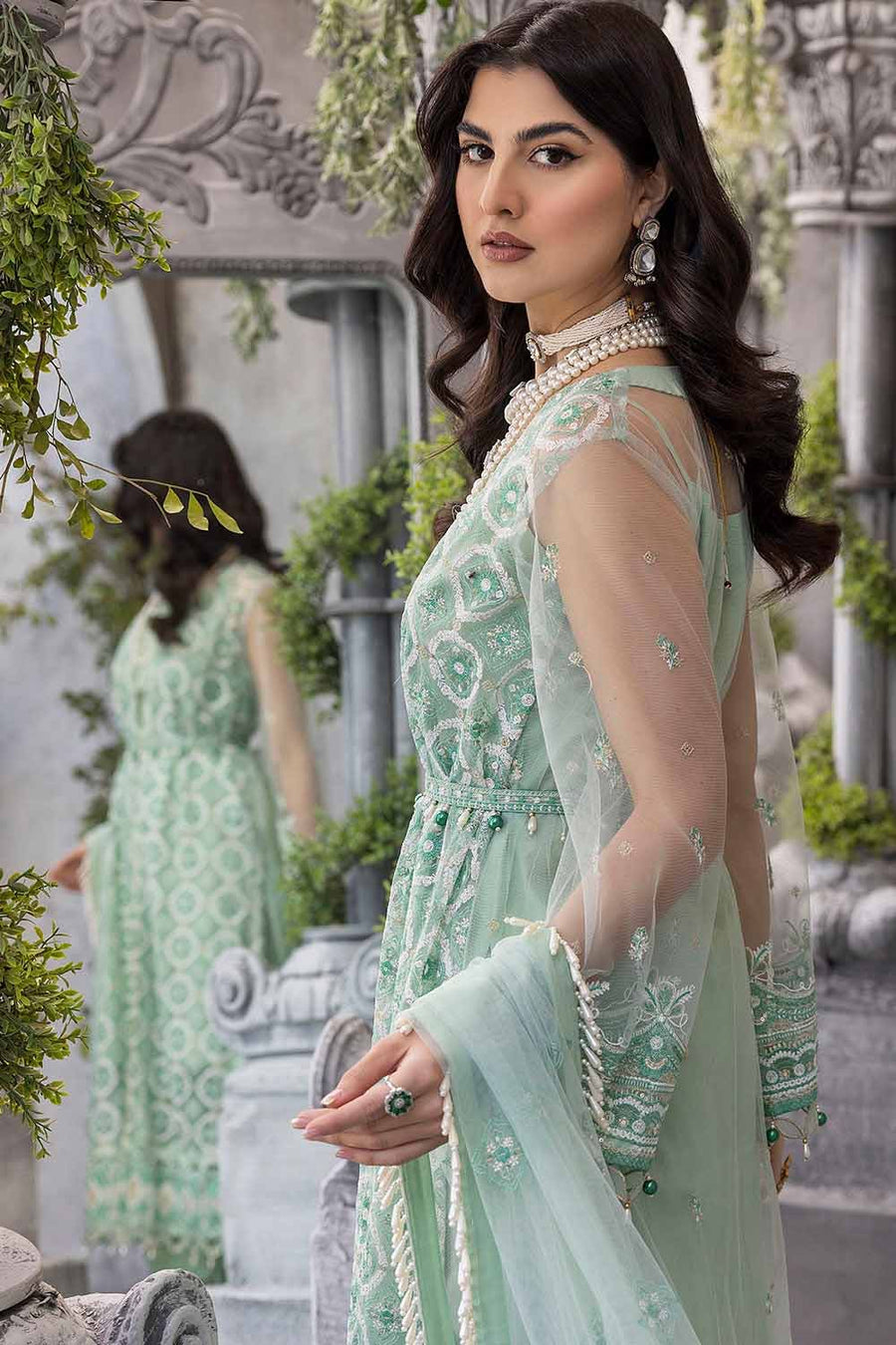 Gul Ahmed Festive Eid Embroidered Net Unstitched 3Pc Suit FE-32081