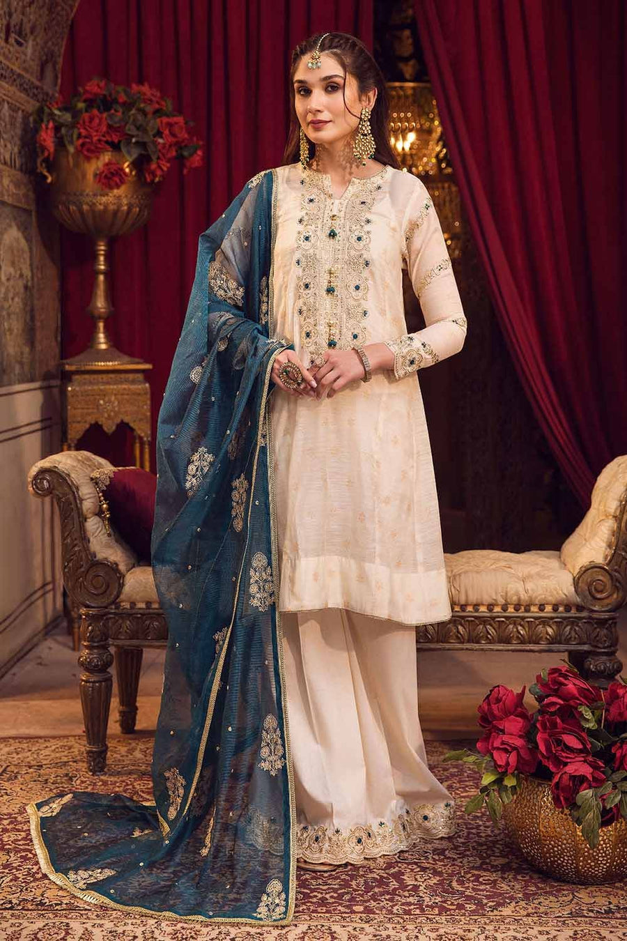 Gul Ahmed Festive Eid Embroidered Jacquard Unstitched 3Pc Suit FE-32083