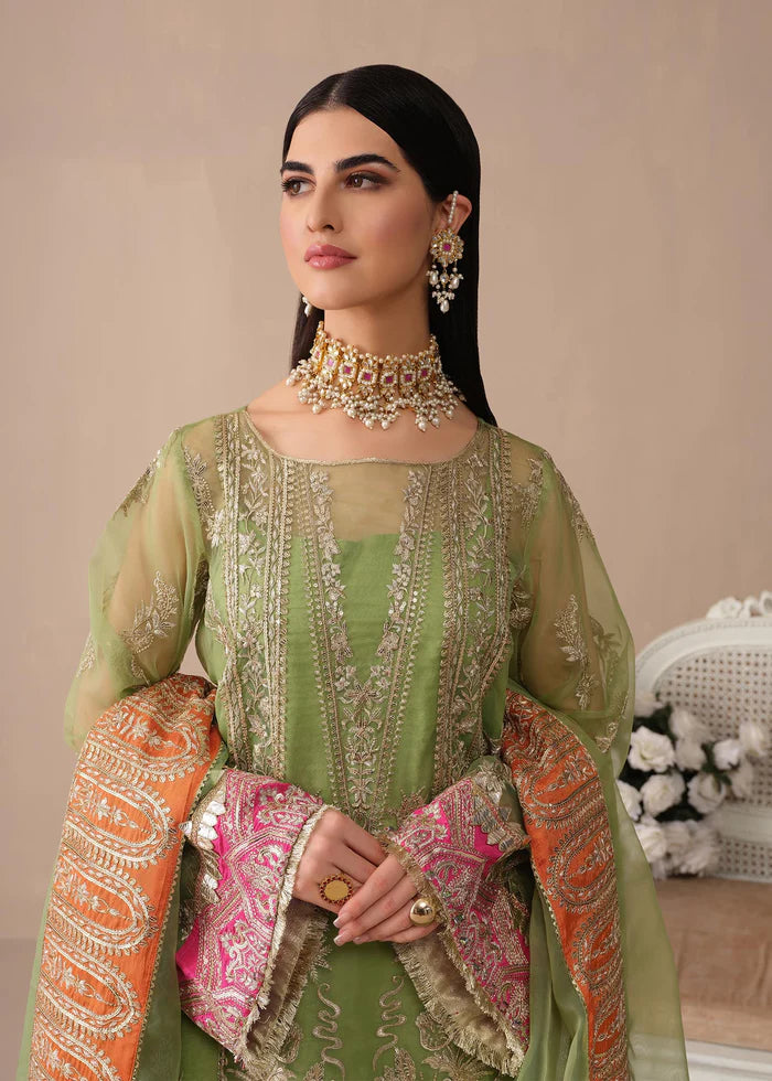 Freesia Premium Noor Jahan Luxury Formals Organza Suit FFD-0091 PISTA