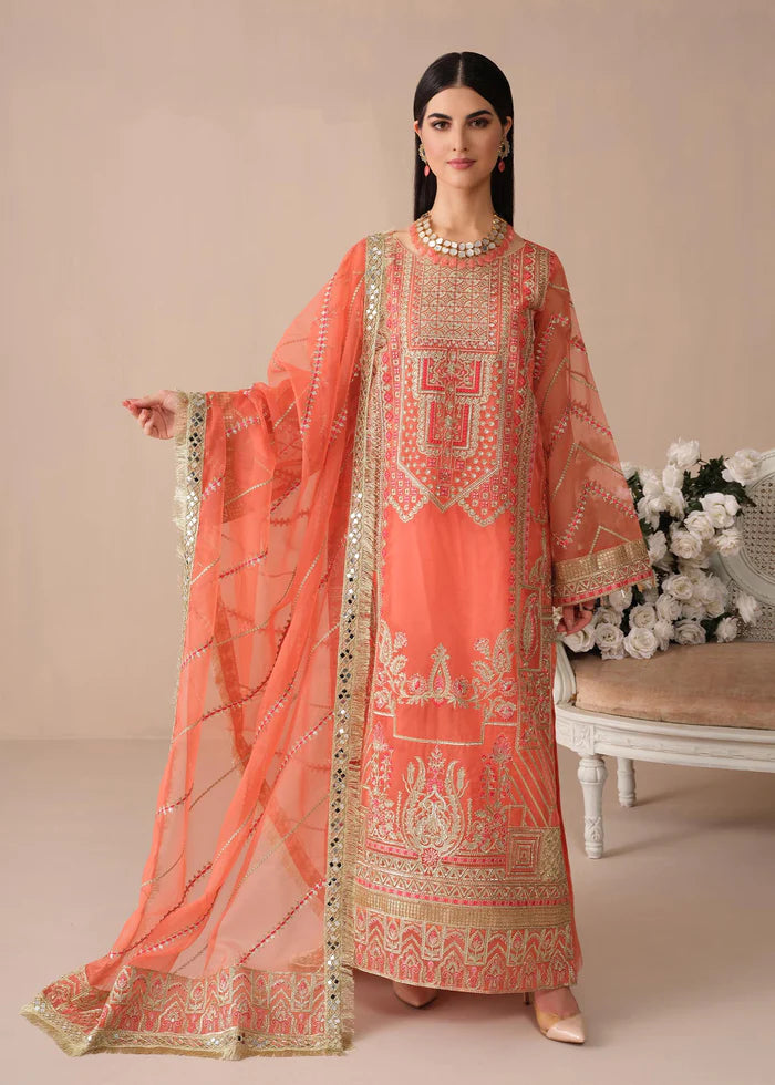 Freesia Premium Noor Jahan Luxury Formals Organza 3Pc Suit FFD-0094 ASHNA