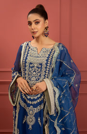 Freesia Premium Mohagney Luxury Chiffon Unstitched Formal Dress - Naazli