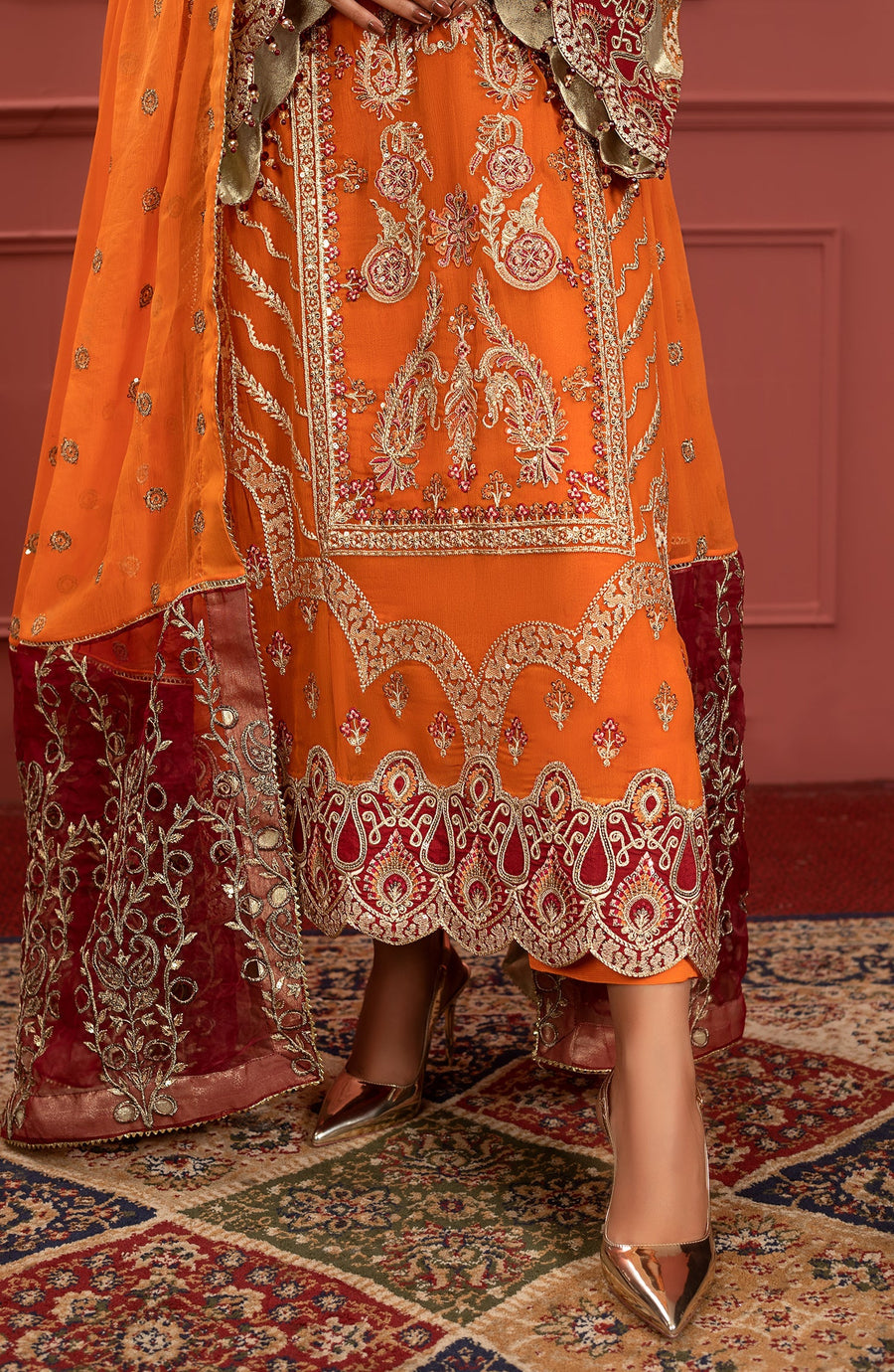 Freesia Premium Mohagney Luxury Chiffon Unstitched Formal Dress - Gulistan
