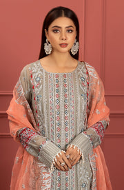 Freesia Premium Mohagney Luxury Chiffon Unstitched Formal Dress - Aveena