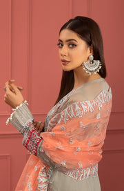 Freesia Premium Mohagney Luxury Chiffon Unstitched Formal Dress - Aveena