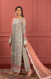 Freesia Premium Mohagney Luxury Chiffon Unstitched Formal Dress - Aveena