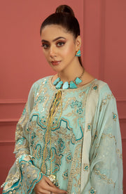 Freesia Premium Mohagney Luxury Chiffon Unstitched Formal Dress - Zarie
