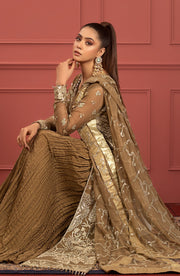 Freesia Premium Mohagney Luxury Chiffon Unstitched Formal Dress - Ameera