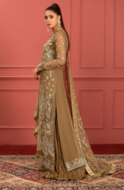 Freesia Premium Mohagney Luxury Chiffon Unstitched Formal Dress - Ameera