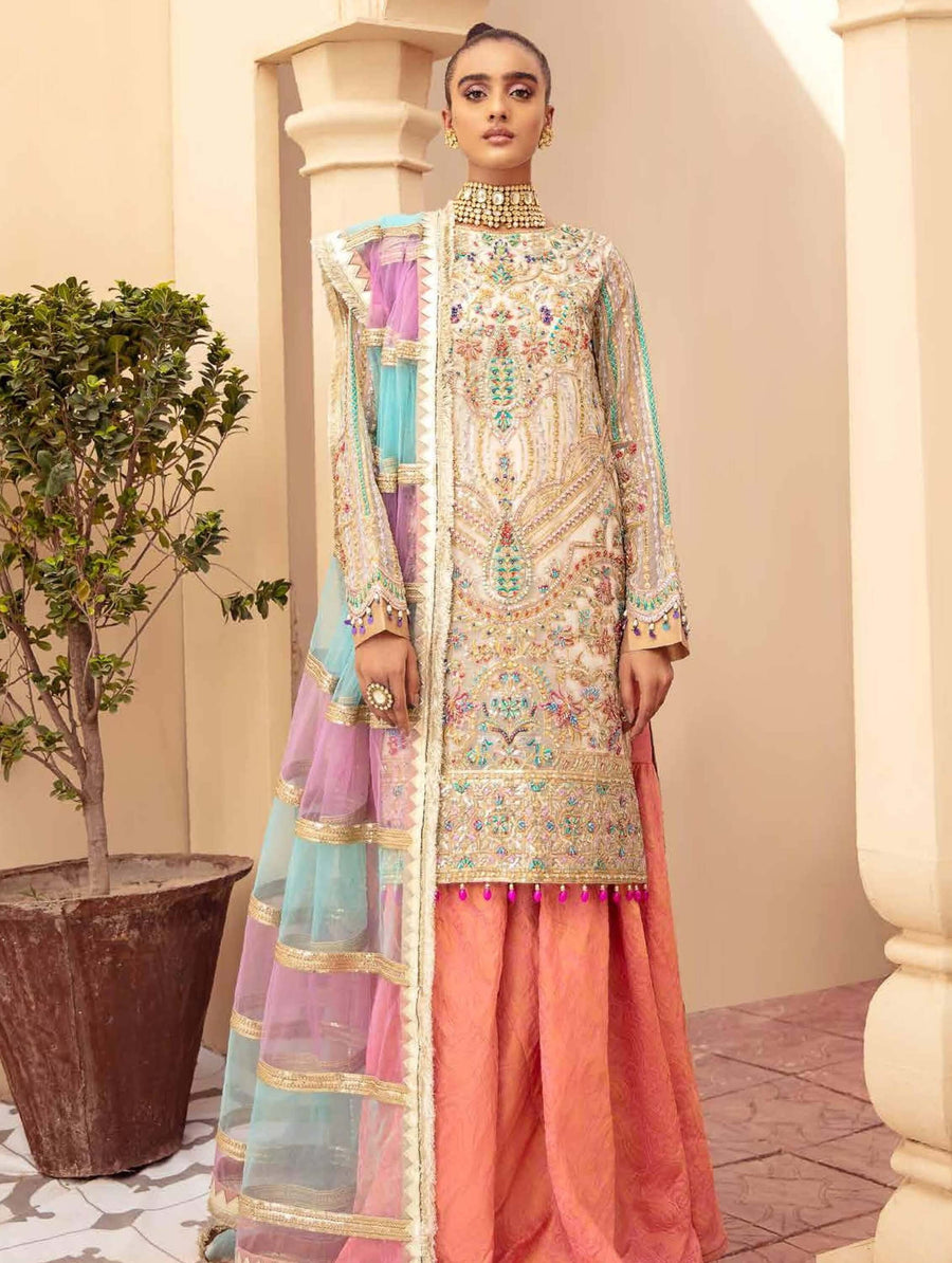 Maryum N Maria Freesia Wedding Chiffon Unstitched 3 Piece Suit FH-08 - FaisalFabrics.pk
