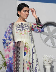 RangRasiya Florence VOl-2 Festive Lawn 3pc Embroidered Suit F-519 - FaisalFabrics.pk