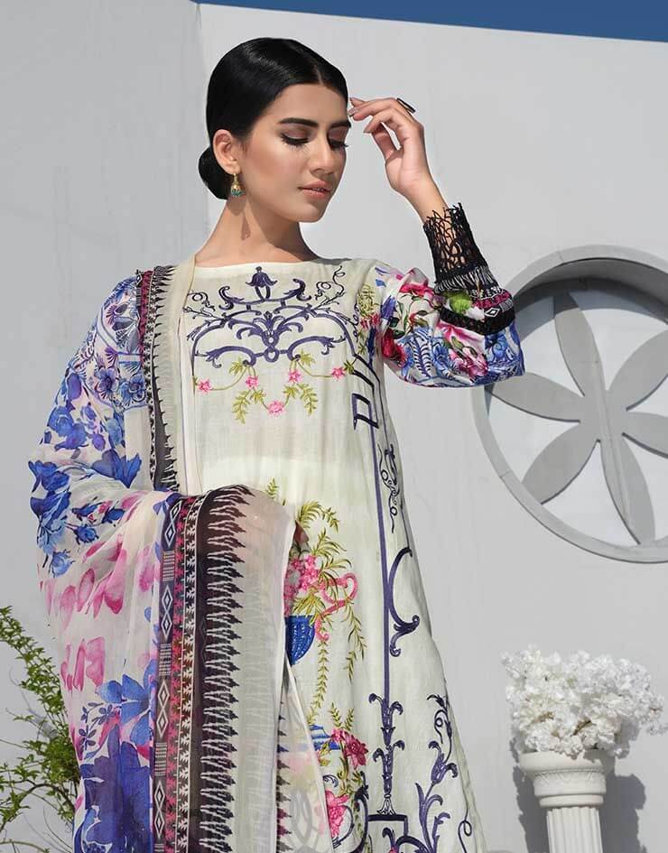 RangRasiya Florence VOl-2 Festive Lawn 3pc Embroidered Suit F-519 - FaisalFabrics.pk