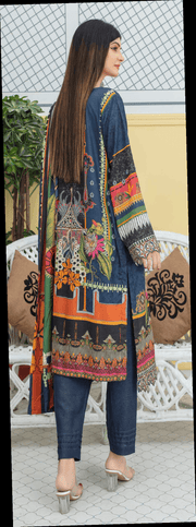 Fiza Noor Zoya Printed Karandi Unstitched 3Pc Suit D-01