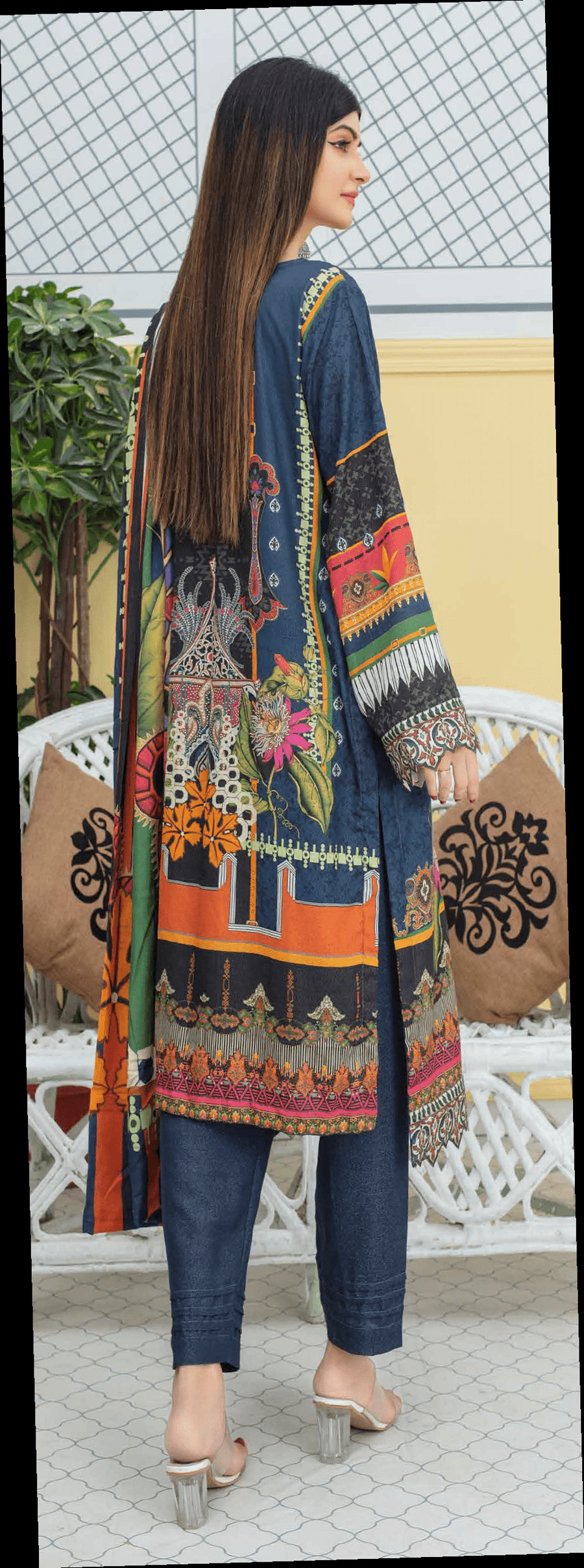 Fiza Noor Zoya Printed Karandi Unstitched 3Pc Suit D-01