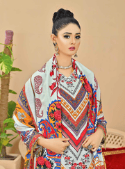 Fiza Noor Zarminay Digital Printed Khaddar Unstitched 3Pc Suit D-02