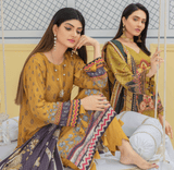 Fiza Noor Zoya Printed Karandi Unstitched 3Pc Suit D-02