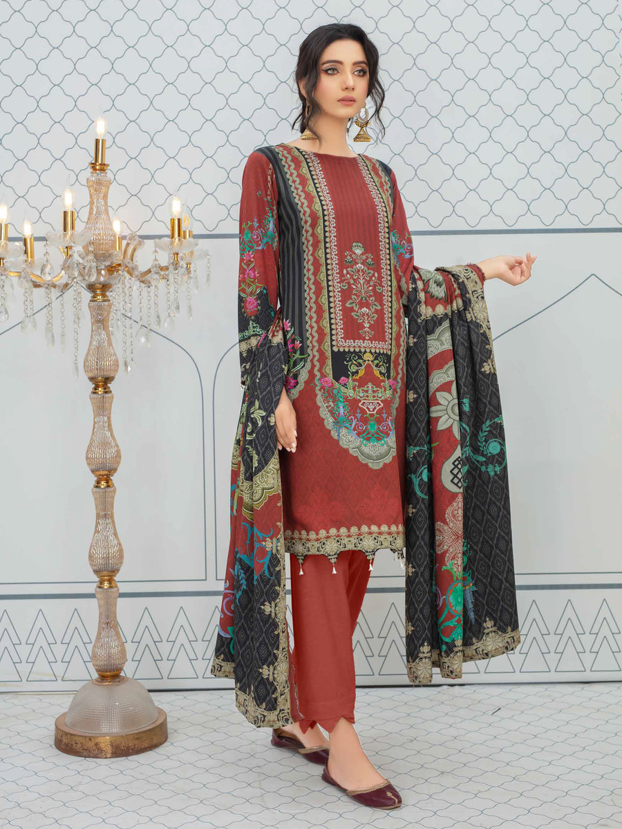 Fiza Noor Aniyah Digital Printed Shamray Unstitched 3Pc Suit D-07