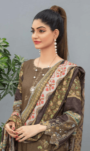 Fiza Noor Zoya Printed Karandi Unstitched 3Pc Suit D-08