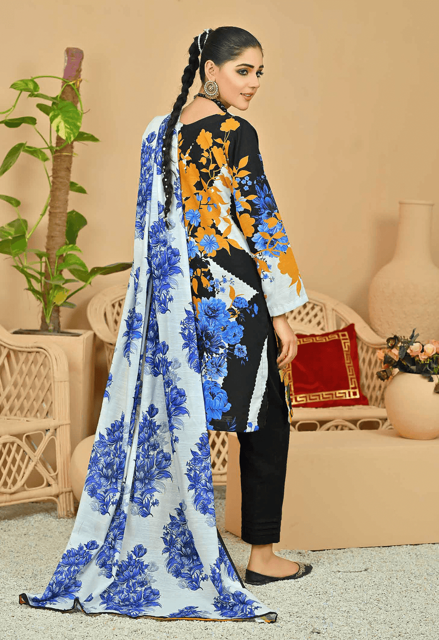 Fiza Noor Zarminay Digital Printed Khaddar Unstitched 3Pc Suit D-15