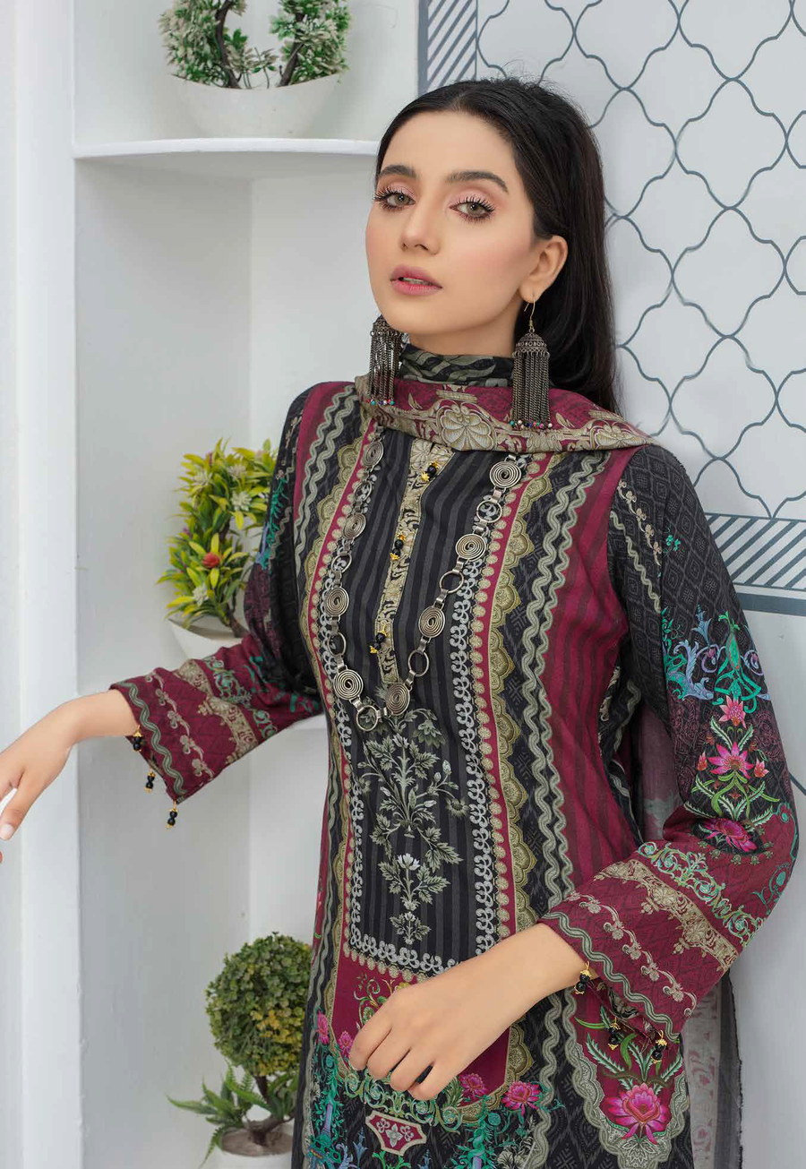 Fiza Noor Aniyah Digital Printed Shamray Unstitched 3Pc Suit D-01