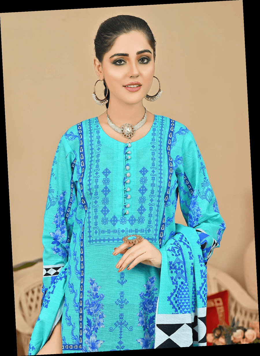 Fiza Noor Zarminay Digital Printed Khaddar Unstitched 3Pc Suit D-14