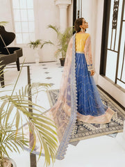 Maryum N Maria Freesia Premium Embroidered Chiffon 3Pc Suit FG-05 Yellow Dayl - FaisalFabrics.pk