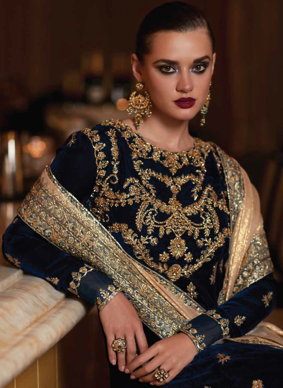 MUSHQ Destiny Luxury Velvet Unstitched 3Pc Suit MV22-04 FRENZY
