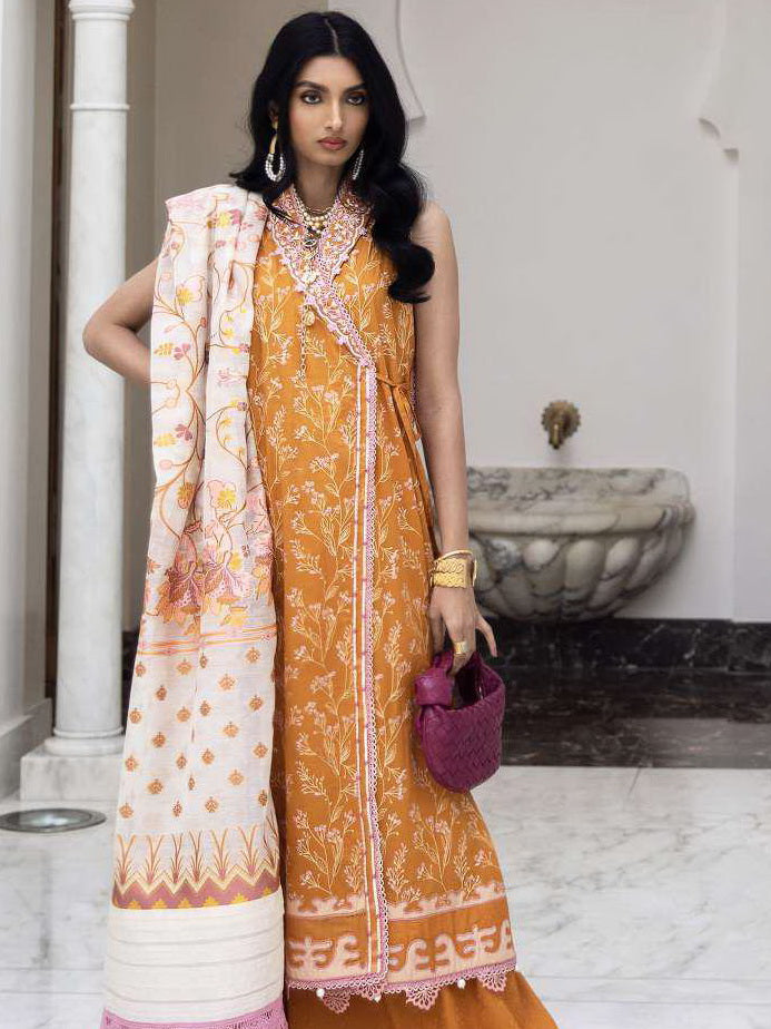 NERA by Farah Talib Embroidered Lawn Suits Unstitched 3 Piece FTA21N 10 Fia Scarlett - Summer Collection