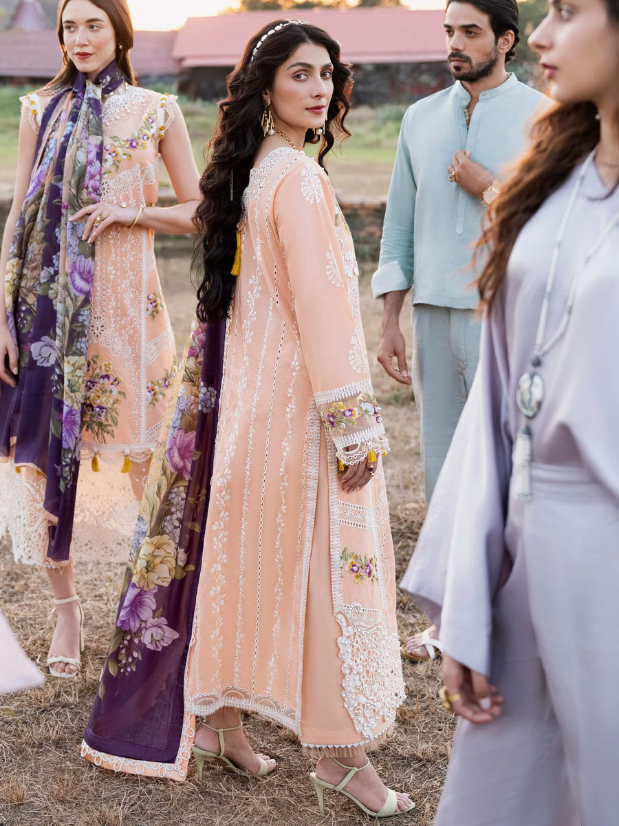 Mushq Lawana Embroidered Luxury Lawn Unstitched 3Pc Suit MSL-23-16 Fah