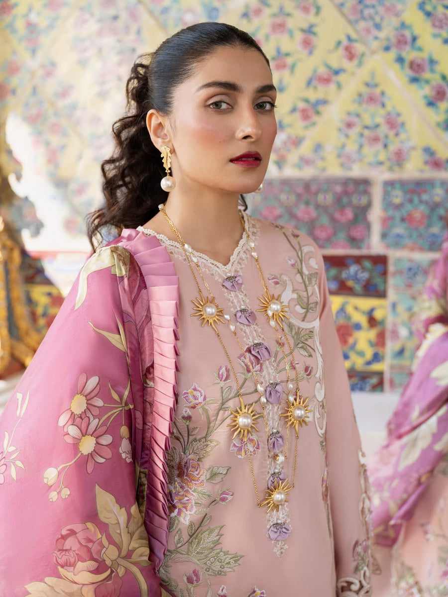 Mushq Lawana Embroidered Luxury Lawn Unstitched 3Pc Suit MSL-23-05 Fatihah