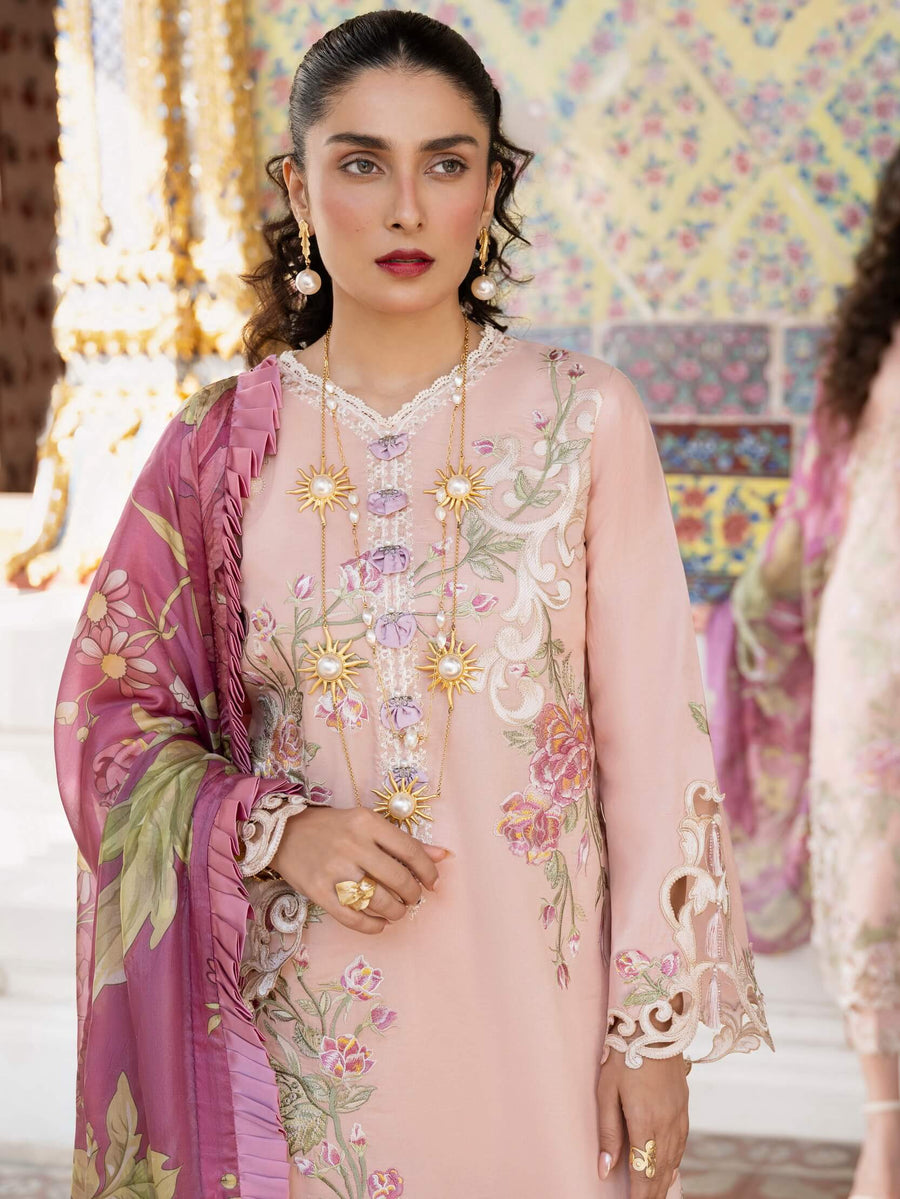 Mushq Lawana Embroidered Luxury Lawn Unstitched 3Pc Suit MSL-23-05 Fatihah