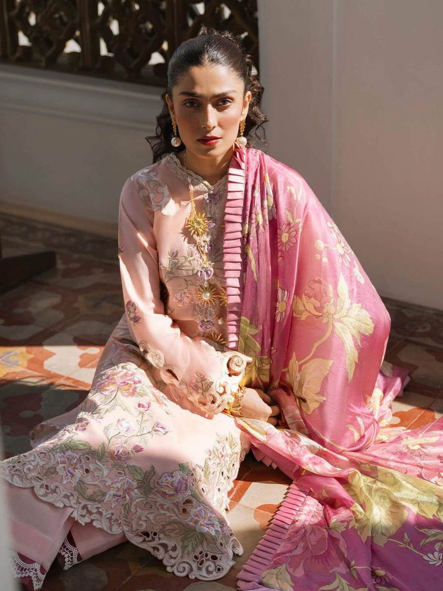 Mushq Lawana Embroidered Luxury Lawn Unstitched 3Pc Suit MSL-23-05 Fatihah