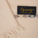 Dynasty Lux Herringbone Men's Blended Wool Shawl - Fawn