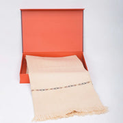 Dynasty Lux Herringbone Men's Blended Wool Shawl - Fawn