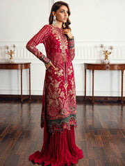 Jazmin Festive Chiffon Unstitched 3 Piece Embroidered Suit D-03 Ruby Raj - FaisalFabrics.pk