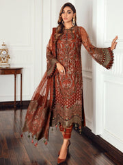 Jazmin Festive Chiffon Unstitched 3 Piece Embroidered Suit D-06 Orissa - FaisalFabrics.pk