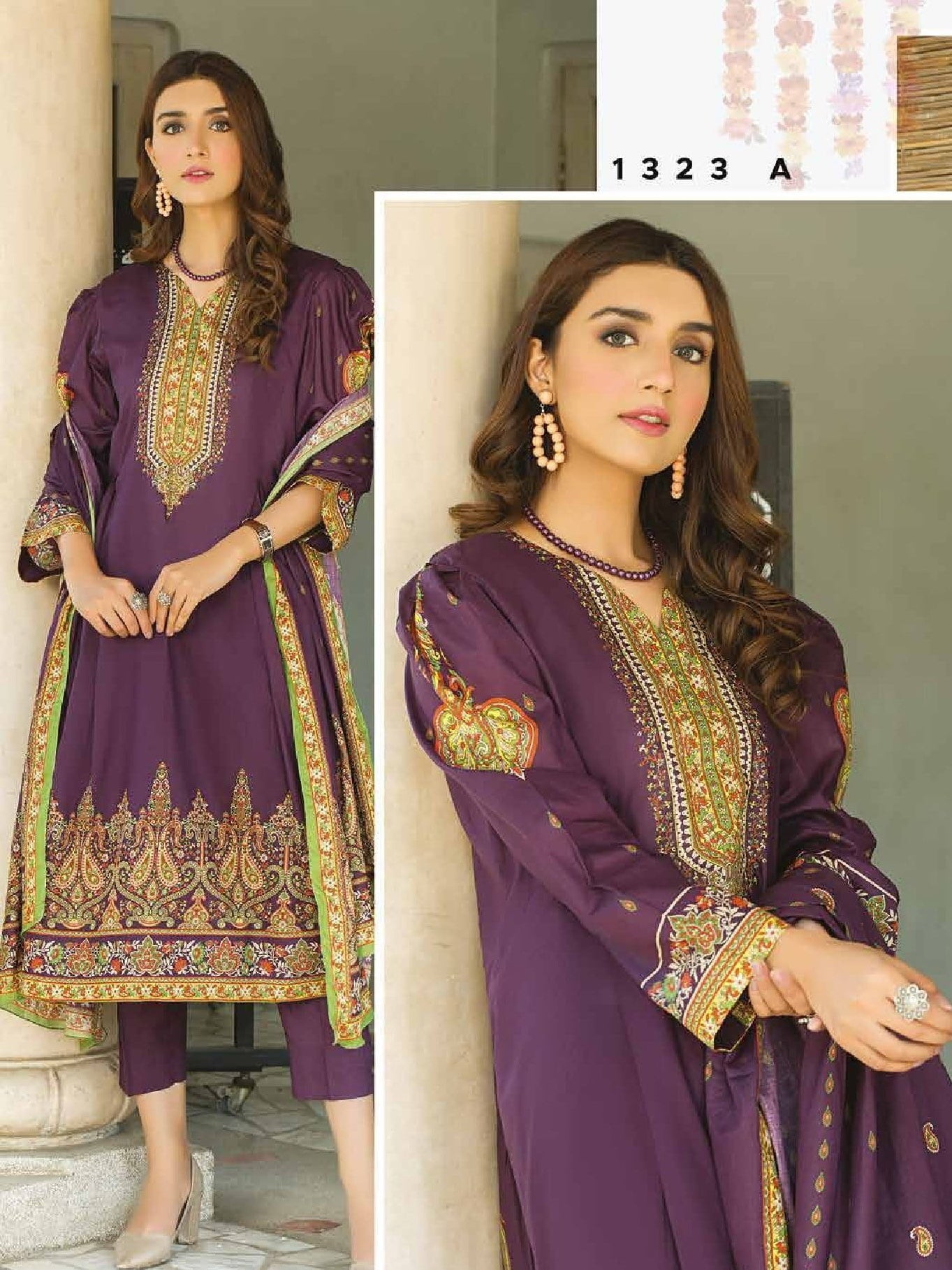 Five Star Classic Summer Unstitched Printed Lawn 3Pc D-1323-A