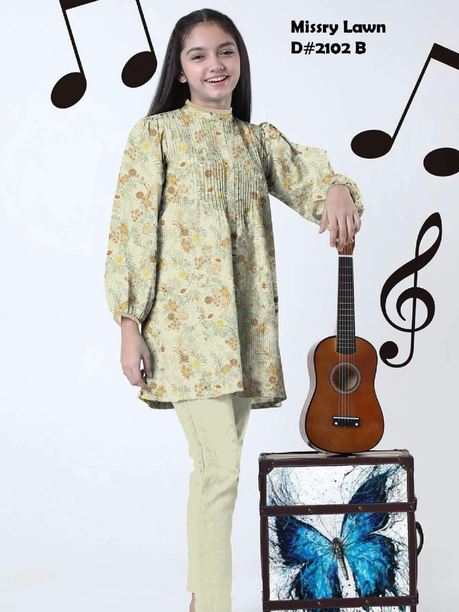 Five Star Missry Lawn Unstitched 2PC Summer Printed Lawn Suits D-2102B - FaisalFabrics.pk