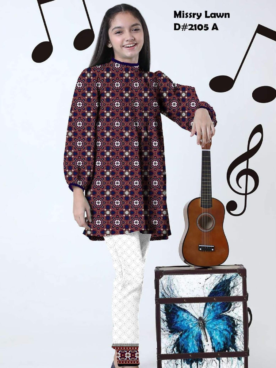 Five Star Missry Lawn Unstitched 2PC Summer Printed Lawn Suits D-2105A - FaisalFabrics.pk