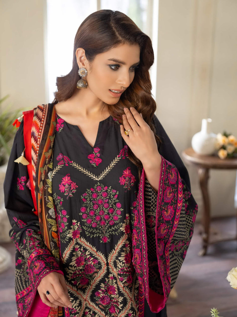Maryum N Maria Freesia Luxury Lawn 3 Piece Embroidered Suit FL-06 - FaisalFabrics.pk