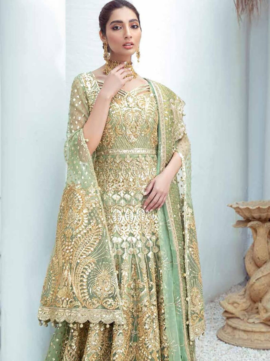 Maryum N Maria Freesia Wedding Organza 3pc Suit F-05 High Spirits - FaisalFabrics.pk