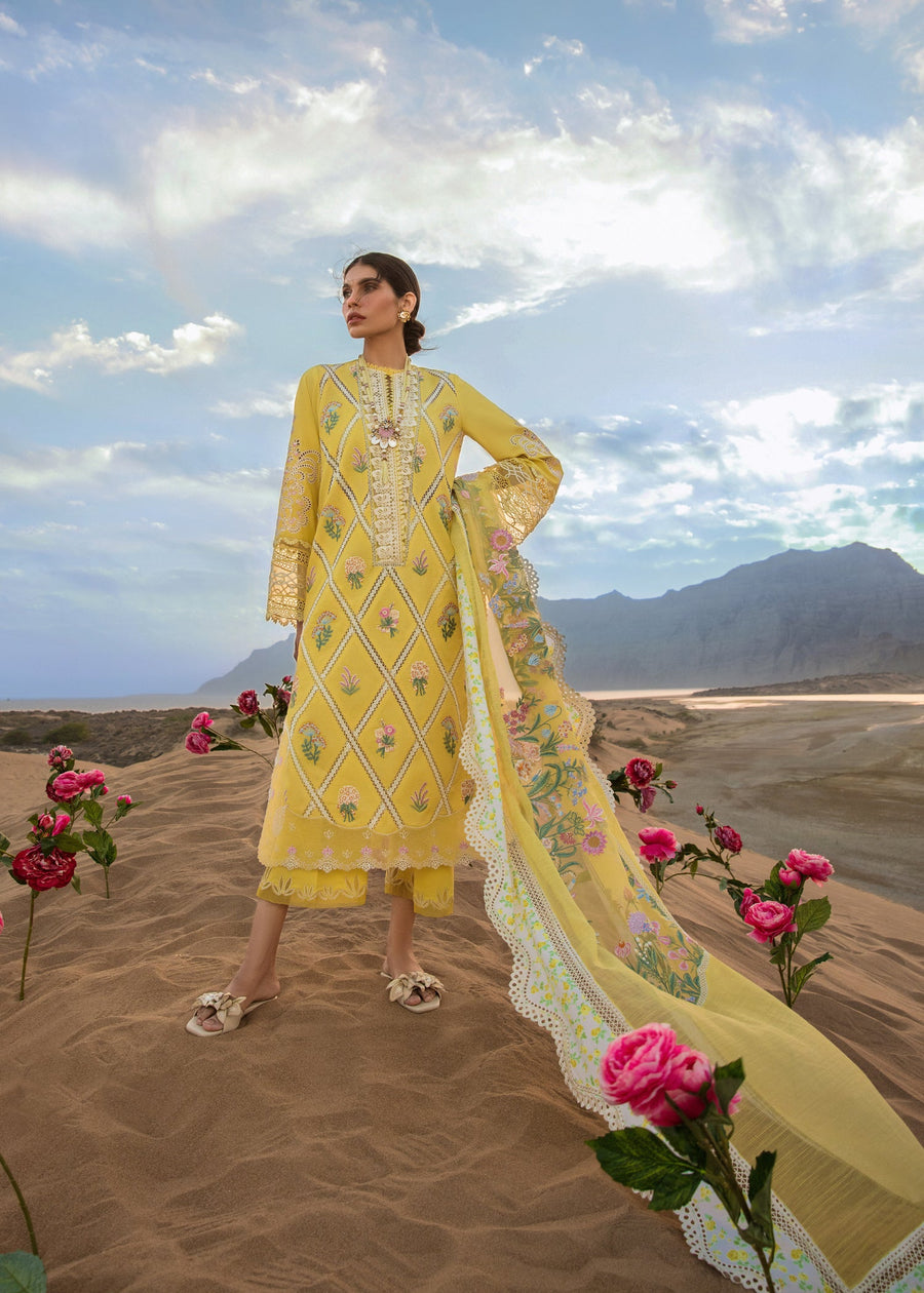Crimson Embroidered Luxury Lawn Unstitched 3Pc Suit - French Summer (A)