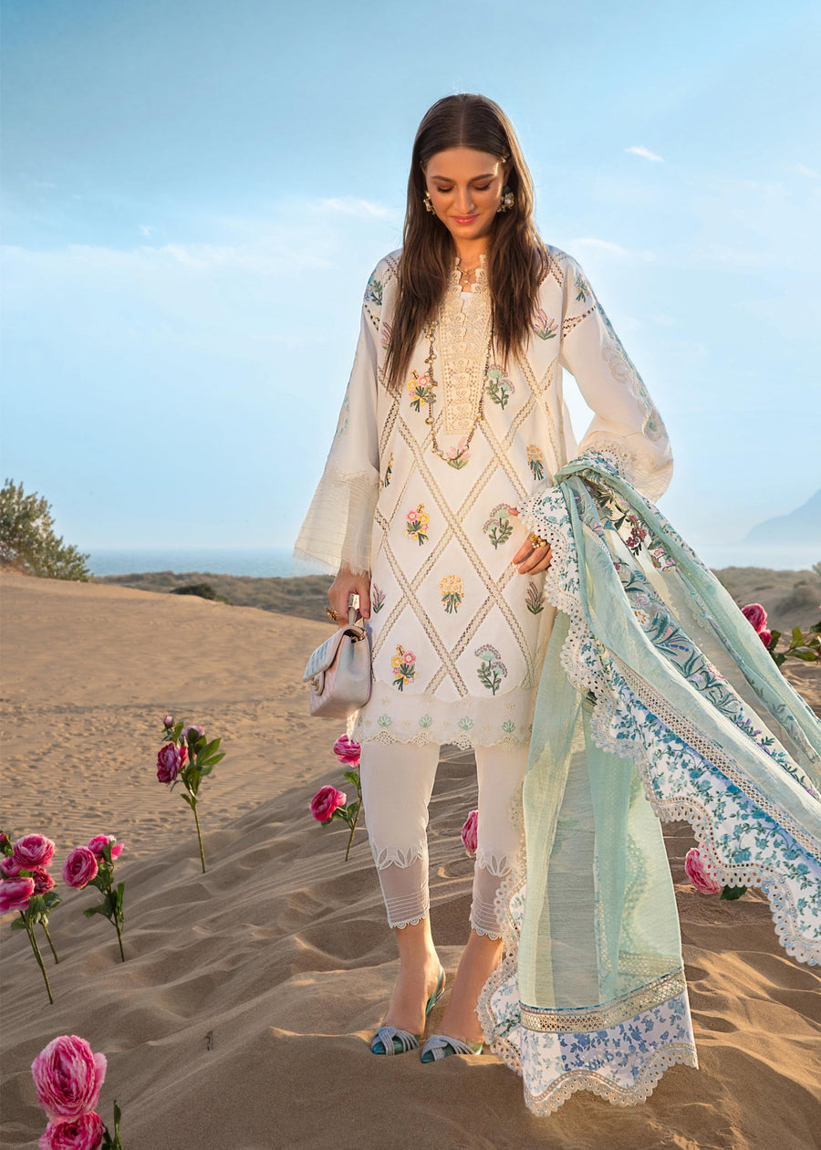 Crimson Embroidered Luxury Lawn Unstitched 3Pc Suit - French Summer (B)
