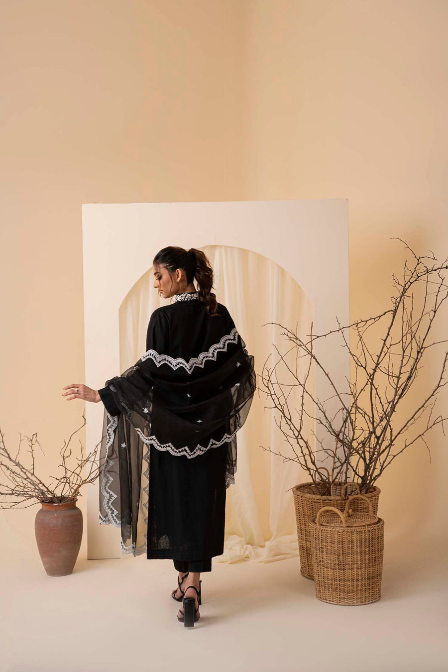 Nuriyaa Winter Pret Embroidered Khaddar 3 Piece Suit - Koyal