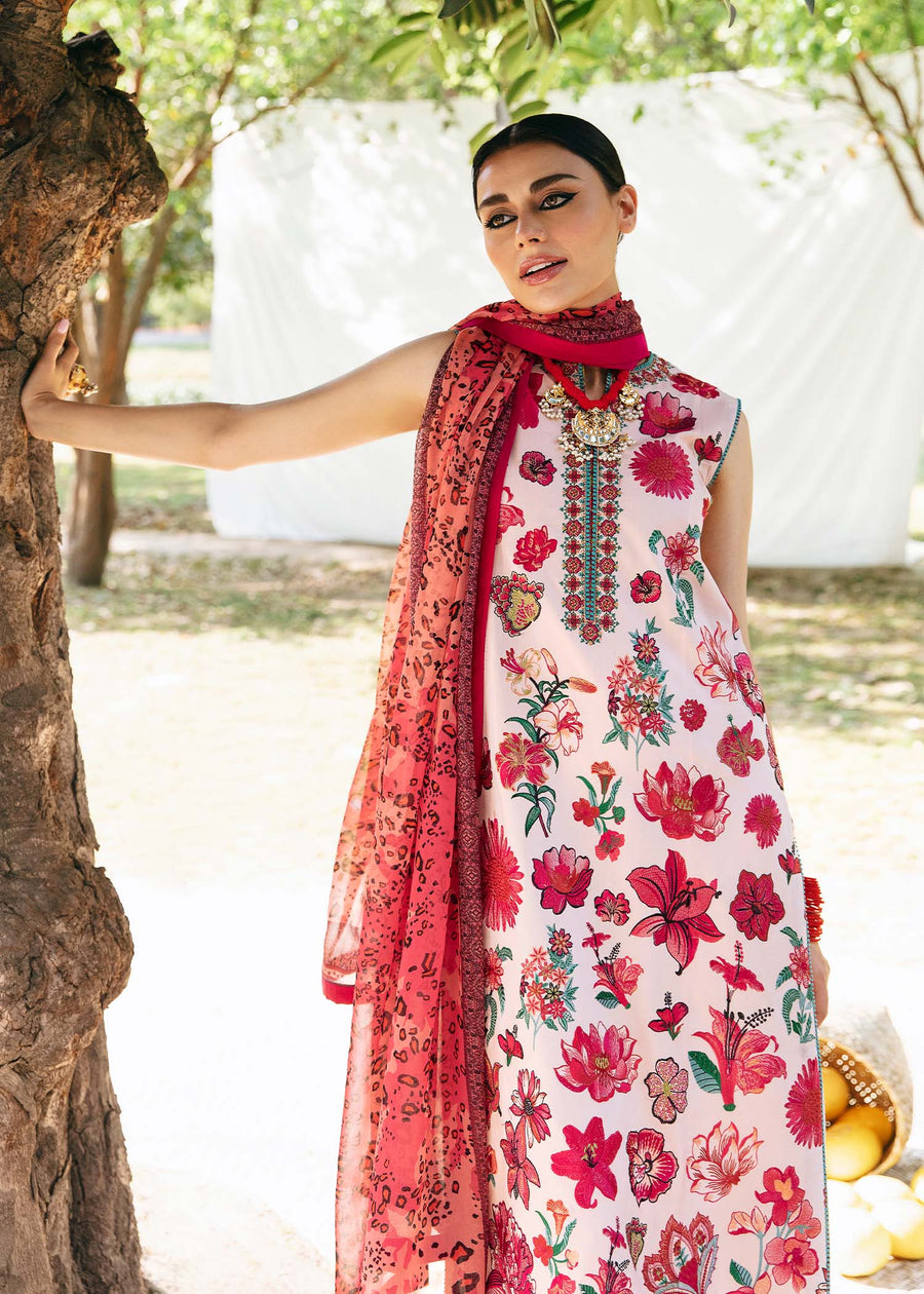 Hussain Rehar Mausam Eid Lawn Unstitched Embroidered 3Pc Suit - GAELIC